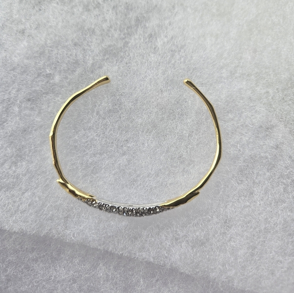 NWOT Alexis BittarCrystal Encrusted Solanles Cuff Bracelet - Picture 3 of 12